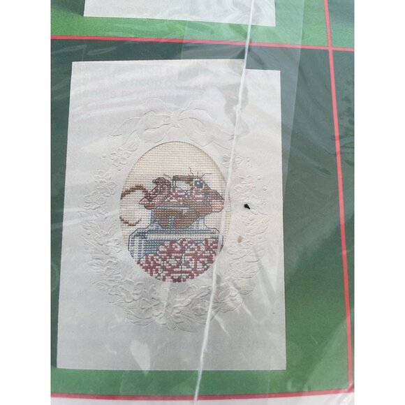 Vintage Current Critters Mouse Cross Stich Kit Christmas Cards NOS - Picture 4 of 8